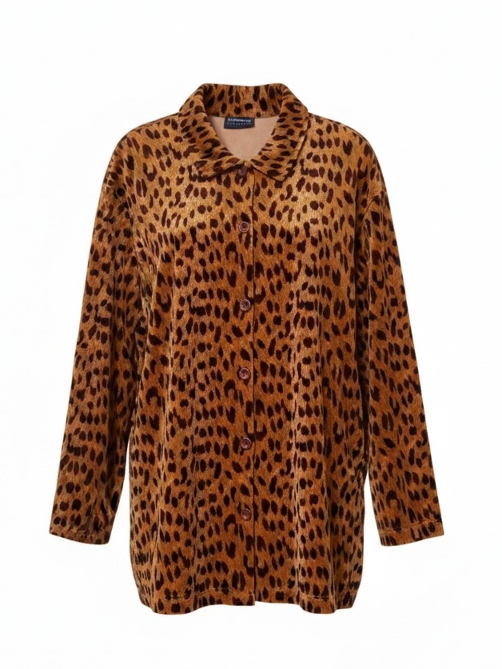 Liz Claiborne Leopard Print Button Jacket in Brown & Black